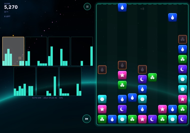 Royale: seven rivals' fields on one page, your own on the other